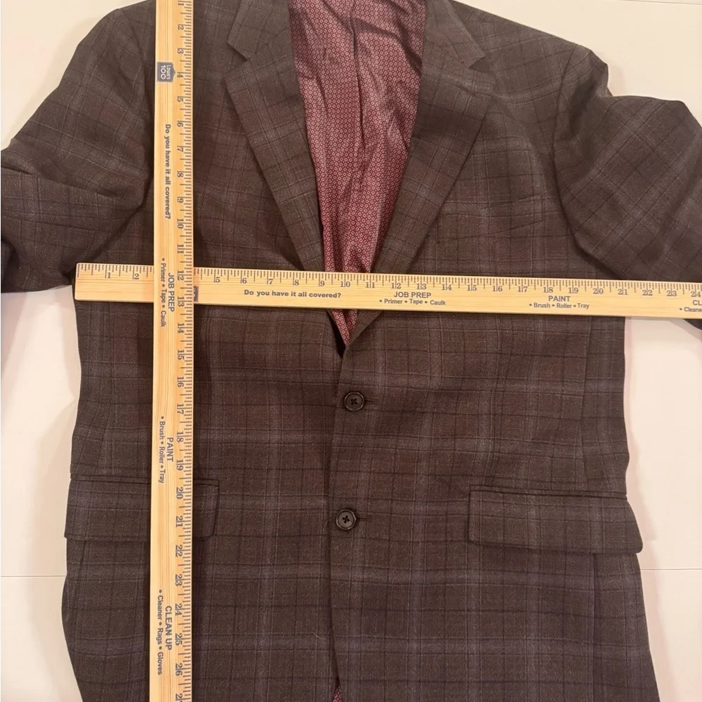 Ralph Lauren Wool Two-Button Plaid Sport Coat in Checkered Dark Gray
